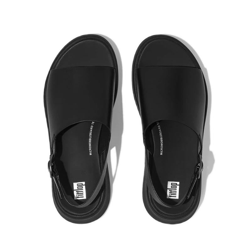 Leather Flatform Back-Strap Sandals