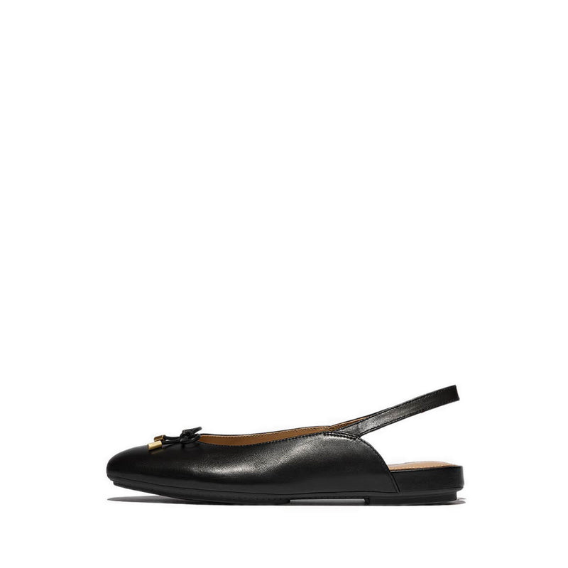 Bow Leather Slingbacks