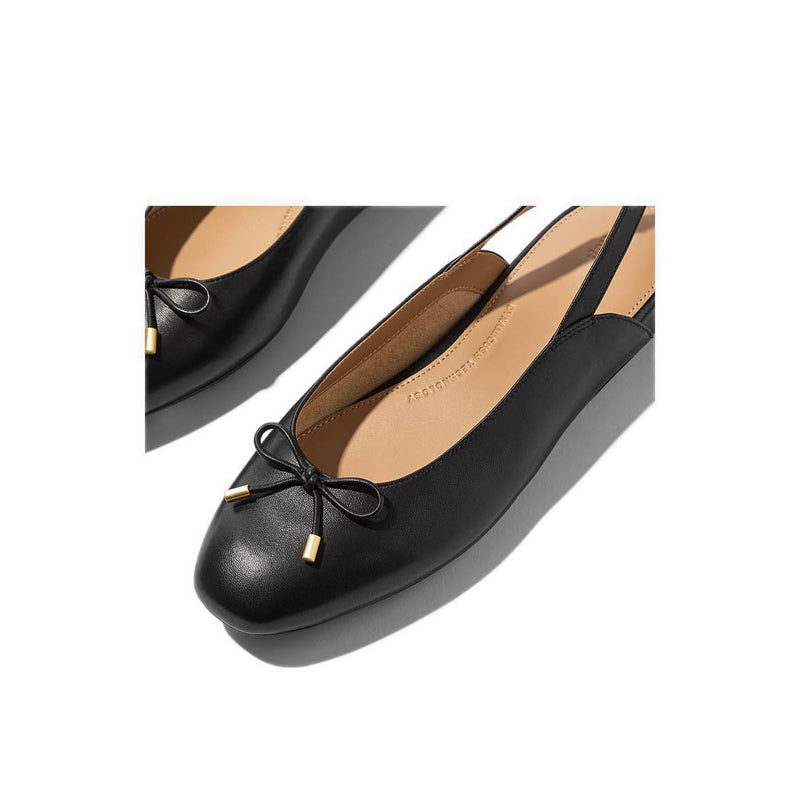 Bow Leather Slingbacks