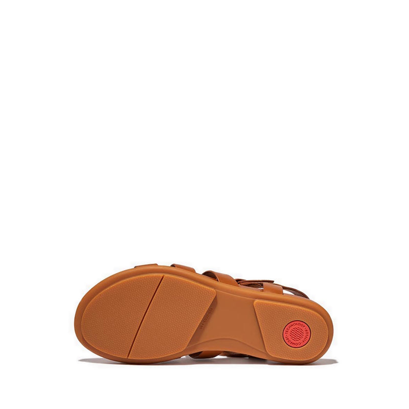 Rubber-Buckle Leather Fisherman Sandals