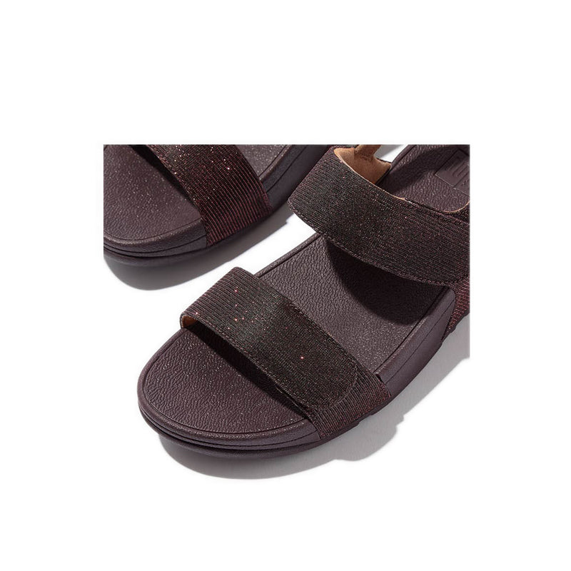 Adjustable Shimmerlux Back-Strap Sandals