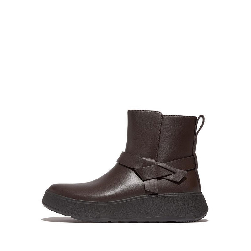 Folded-Knot Leather Flatform Chelsea Boots
