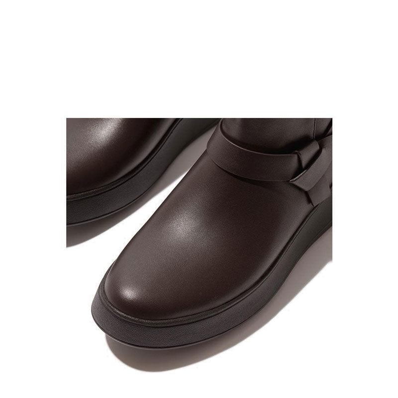 Folded-Knot Leather Flatform Chelsea Boots