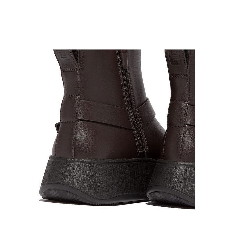 Folded-Knot Leather Flatform Chelsea Boots