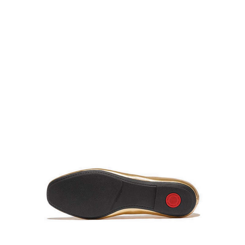 Bow Soft Metallic-Leather Ballet Flats