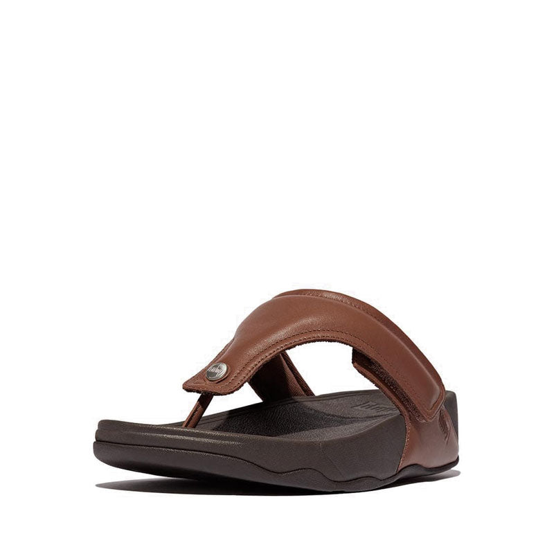 Mens Padded-Leather Toe-Post Sandals
