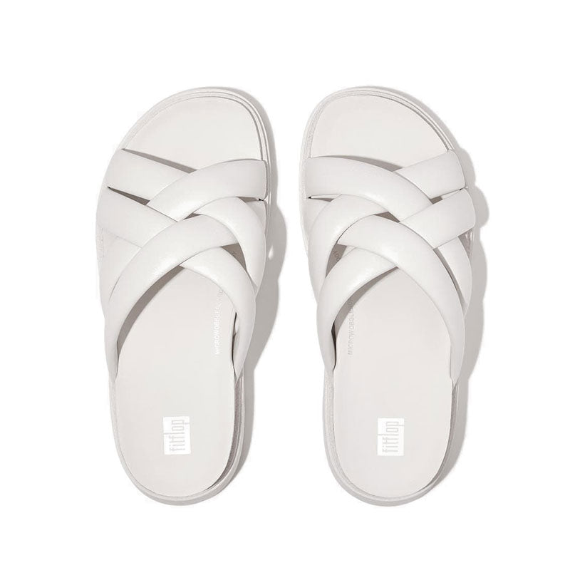 Padded-Strap Leather Slides