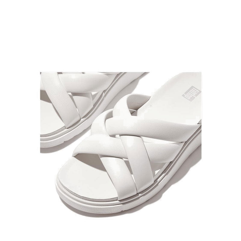 Padded-Strap Leather Slides