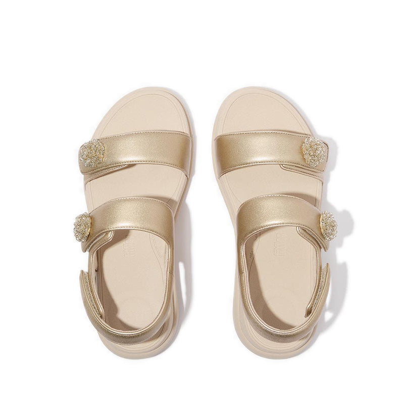 Beadie-Button Adj. Flatform B/S Sandals