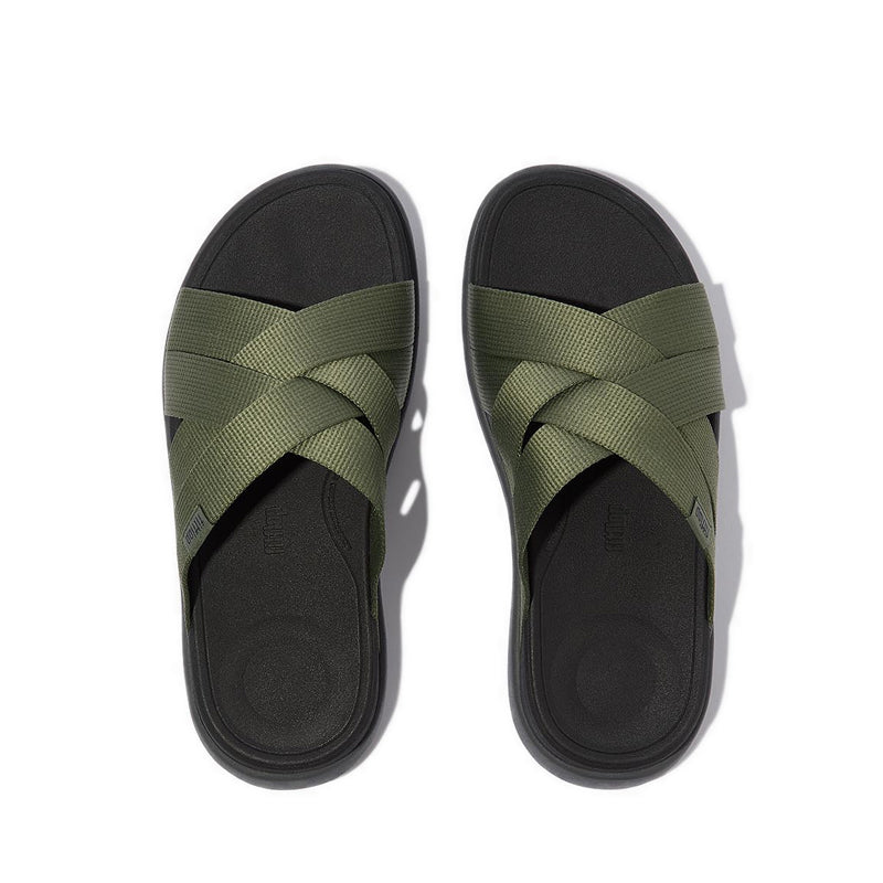 Mens Webbing Strappy Slides