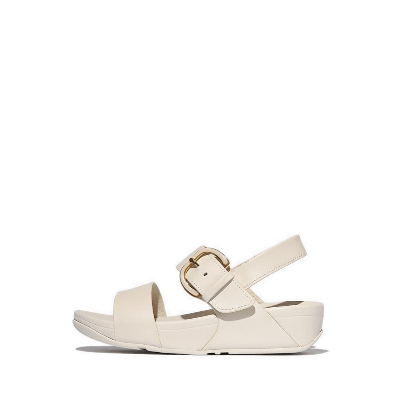 Resin-Buckle Leather Back-Strap Sandals