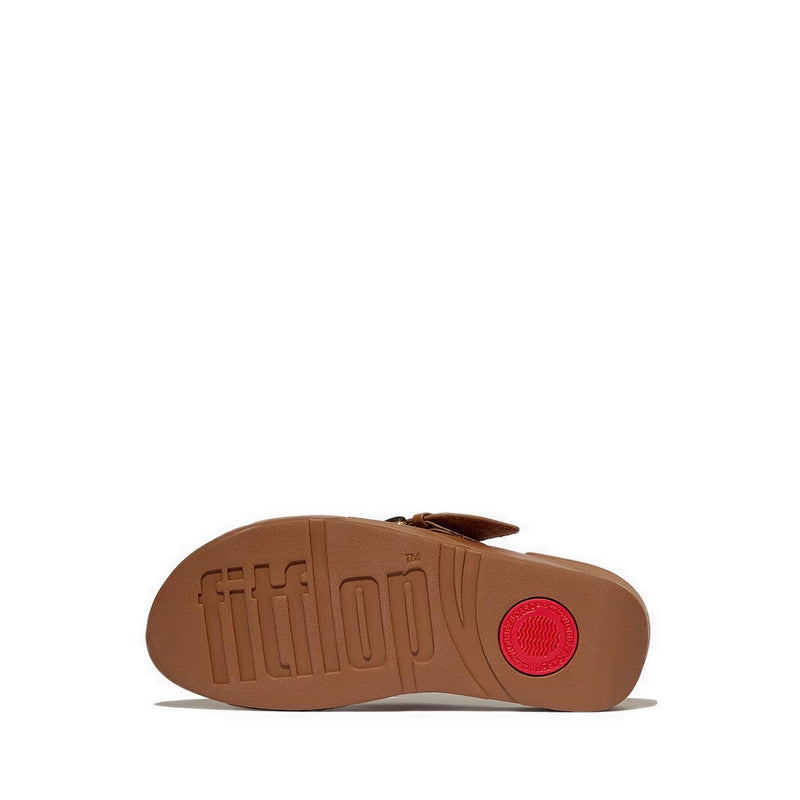 Resin-Buckle Leather Cross Slides