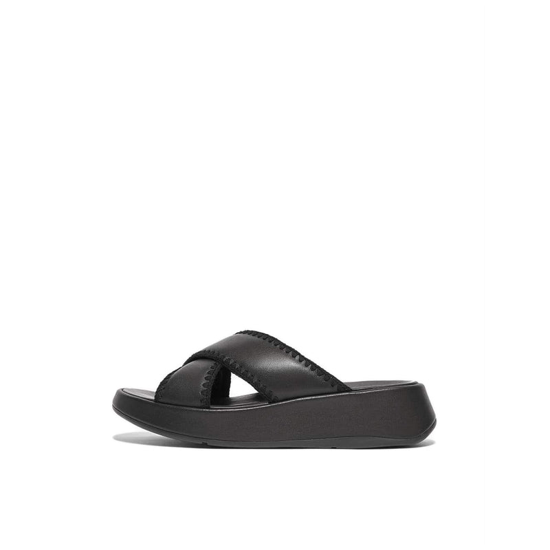 Fitflop Women Gen-Ff Padded-Strap Leather Slides |HN2-090| All Black main image 1