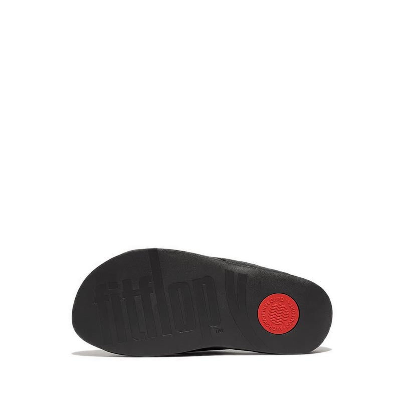 Mens Tumbled-Leather Cross Slides