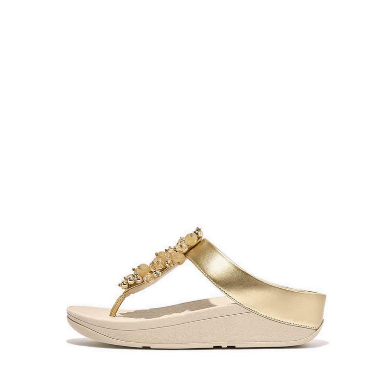 Bauble-Bead Toe-Post Sandals