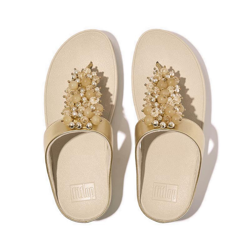 Bauble-Bead Toe-Post Sandals