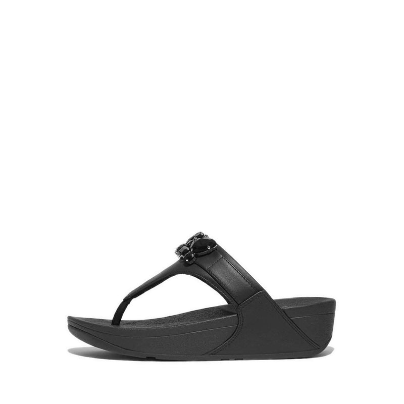 Jewel-Deluxe Leather Toe-Post Sandals