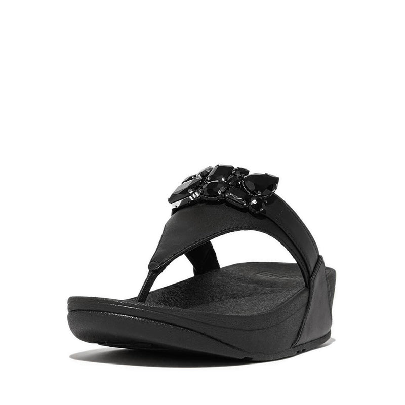 Jewel-Deluxe Leather Toe-Post Sandals