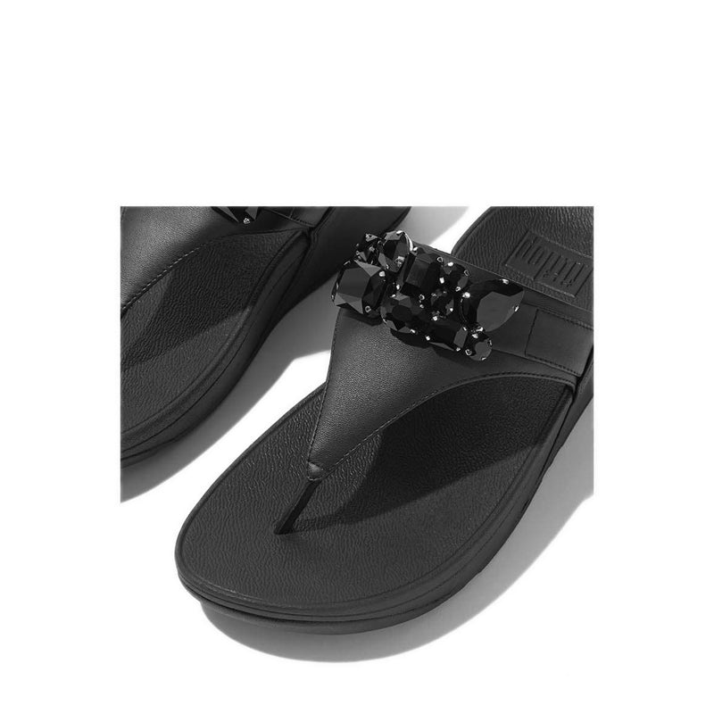 Jewel-Deluxe Leather Toe-Post Sandals
